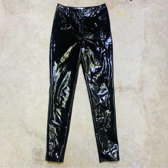 Lpa Faux Leather Front Zipper Skinny Pants Size Medium - Picture 1 of 9